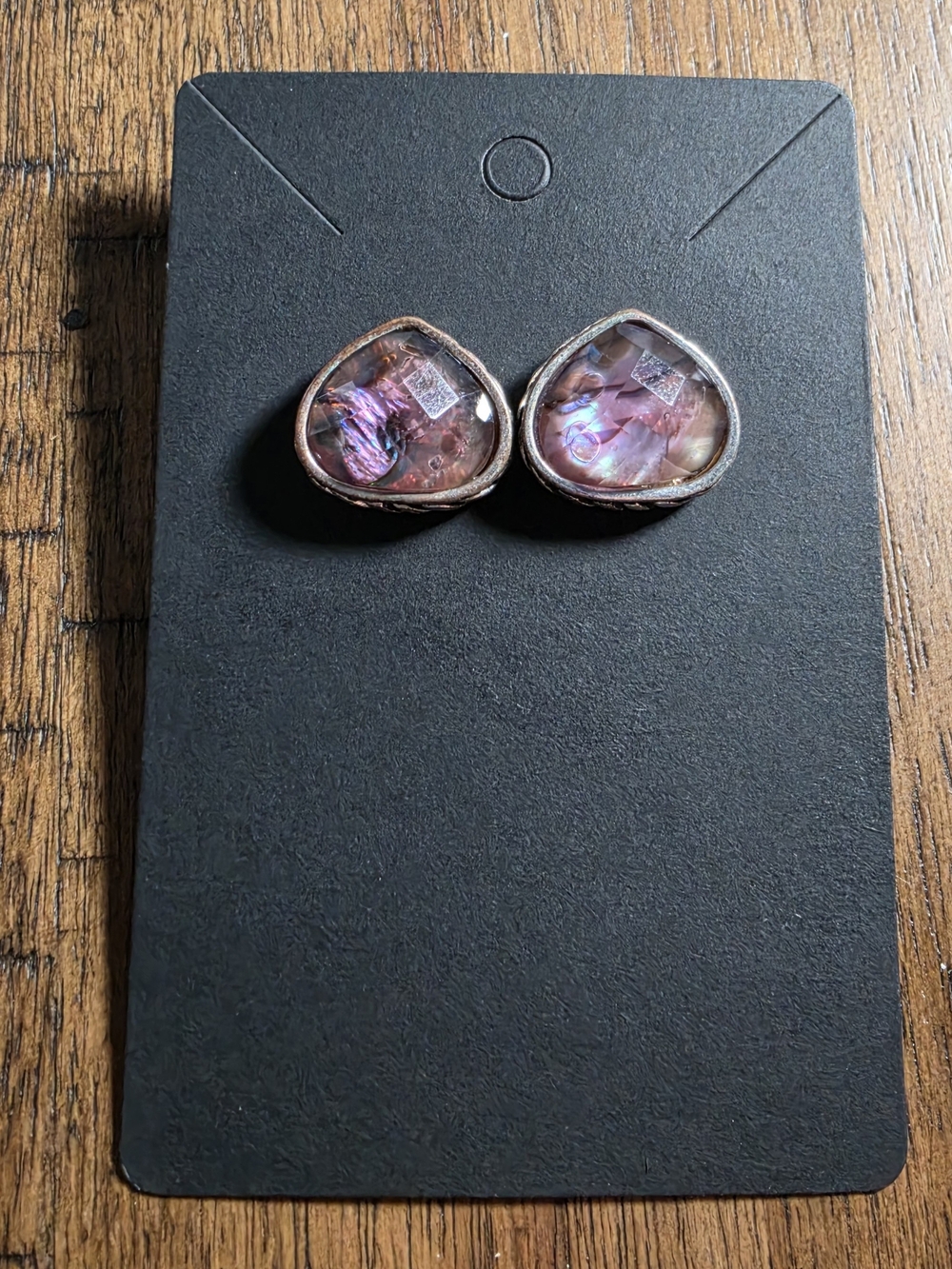 Handcrafted Iridescent Pink Shell Stud Earrings